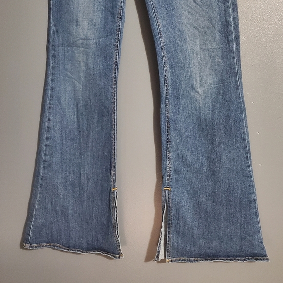 Just Black Womens Flare Jeans Hi Waist Split Openings Size 26 - Picture 3 of 9